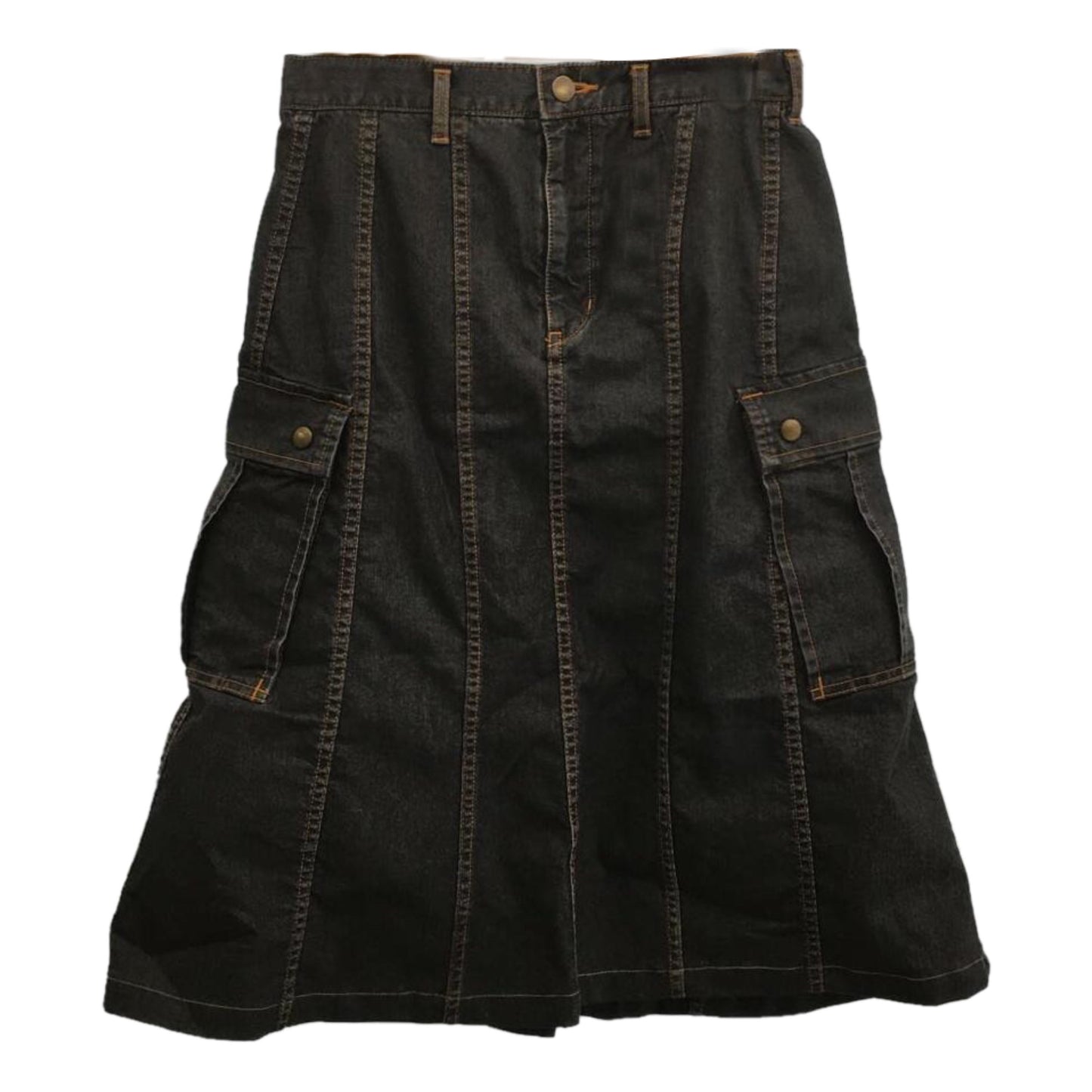 Comme Des Garcons Denim Utility Pocket Mermaid Midi Skirt