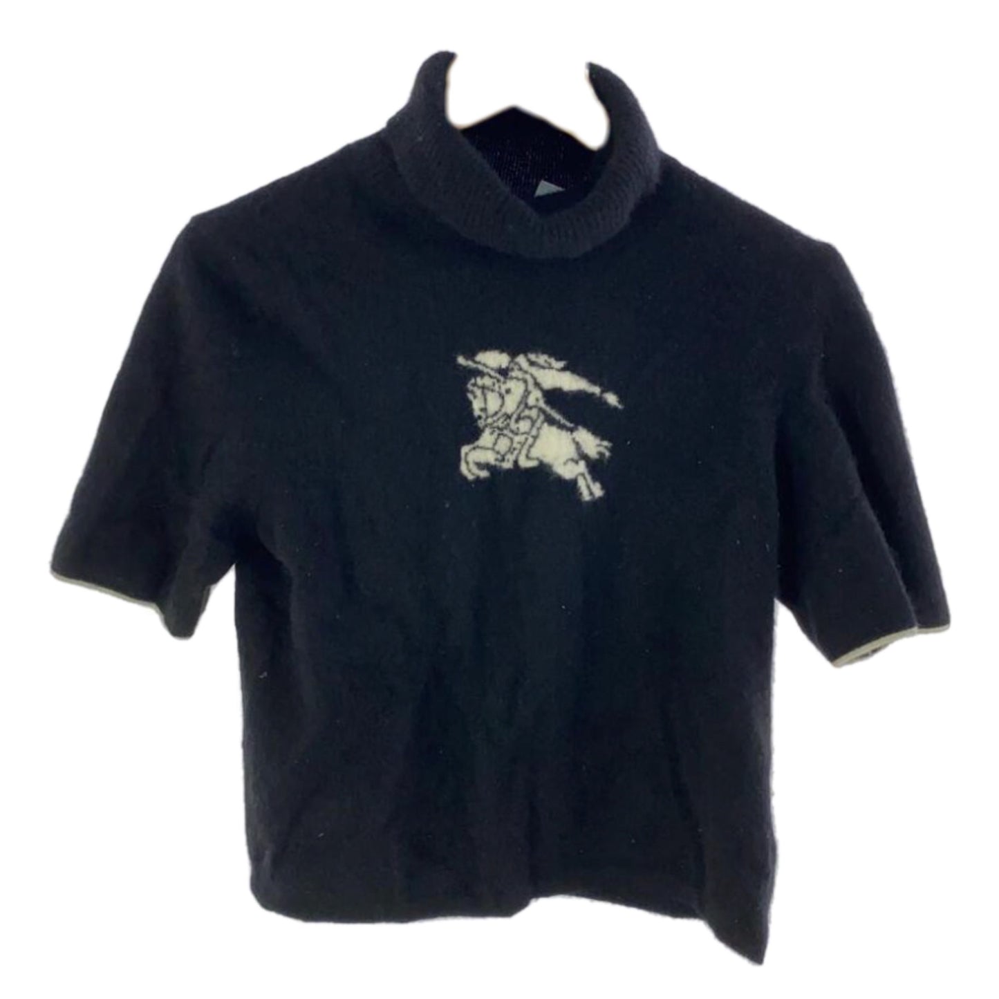Burberry London Logo SS Knit Turtleneck Top