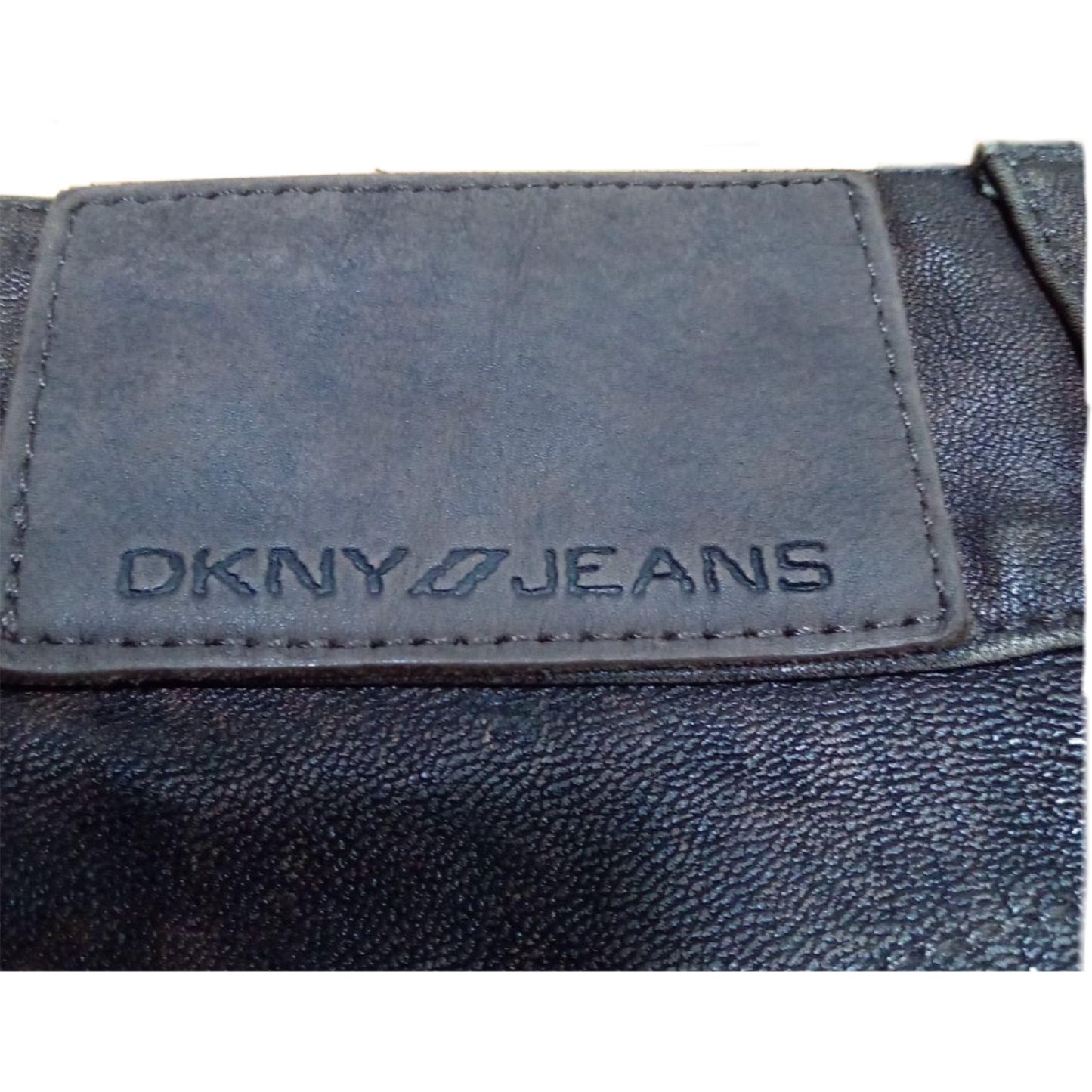 DKNY Leather Distressed Wash Mini Skirt
