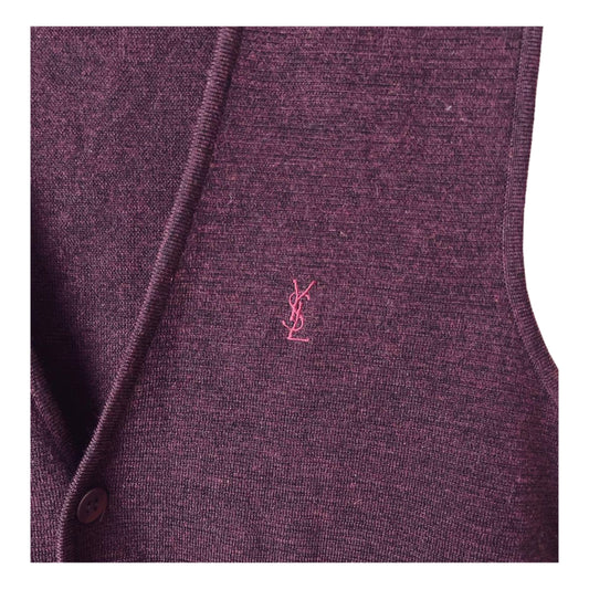 Yves Saint Laurent Homme Logo Knit Button Down V Neck Vest