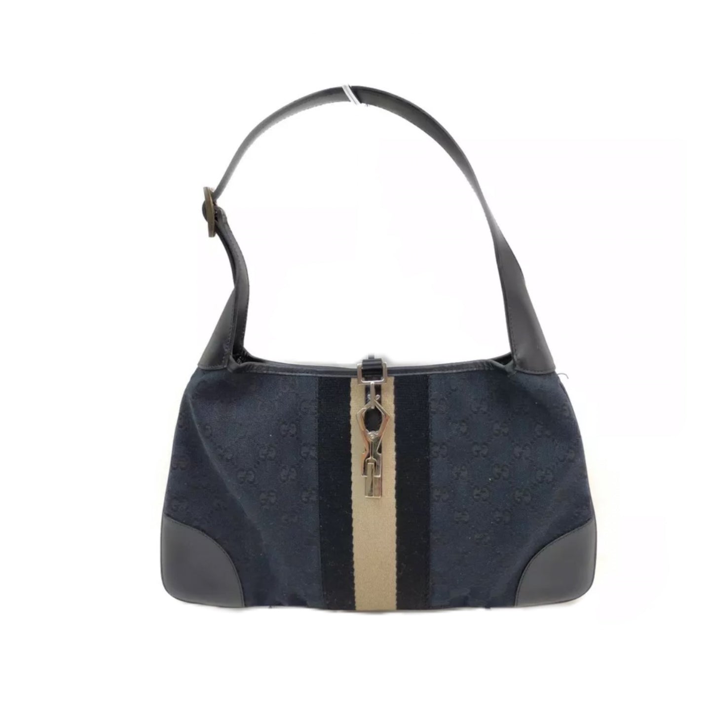 Gucci monogram navy Jackie buckle bag