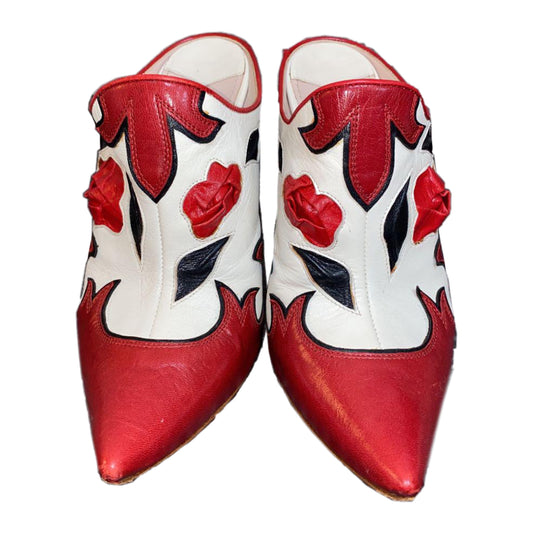 Miu Miu Rose Petal Western Mules