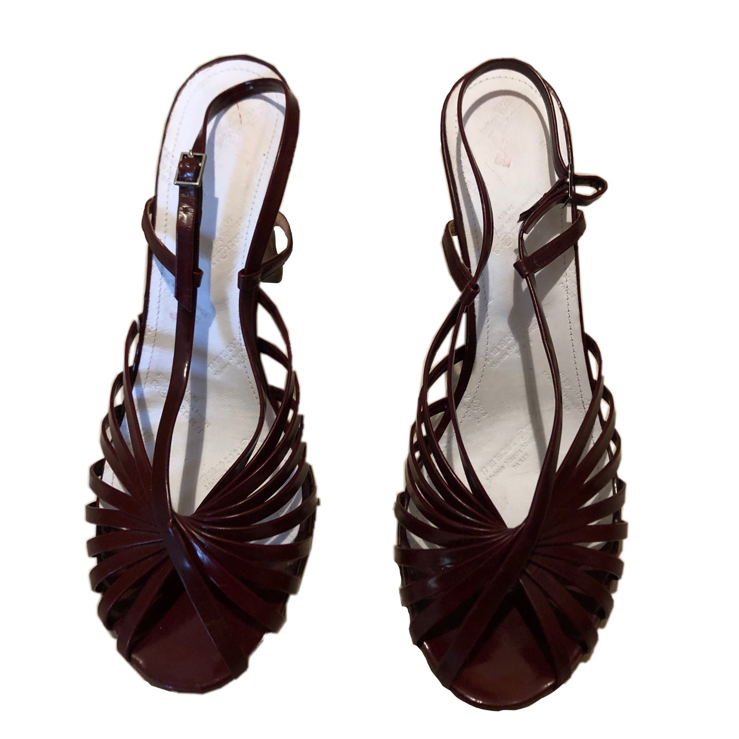 Maison Margiela Wine Strappy Heels