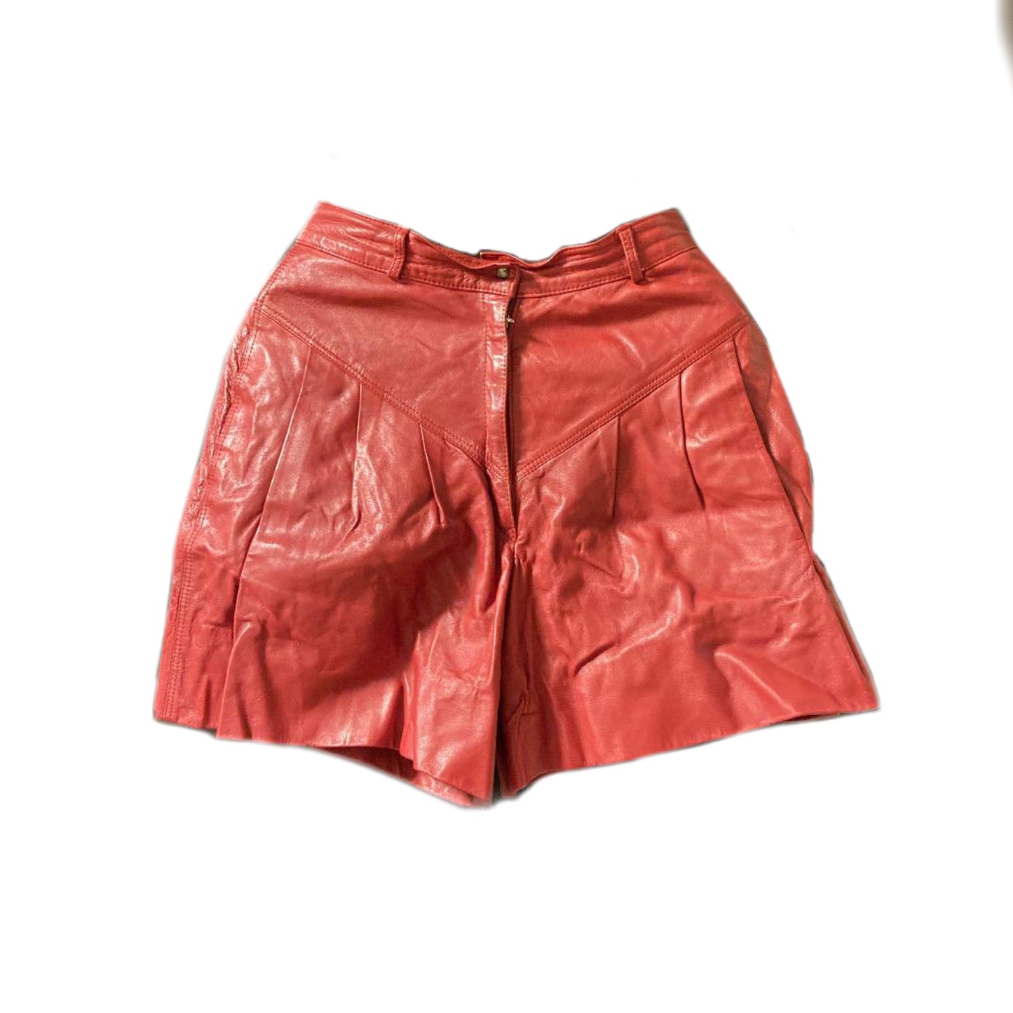 Yves Saint Laurent Leather High Waist Shorts