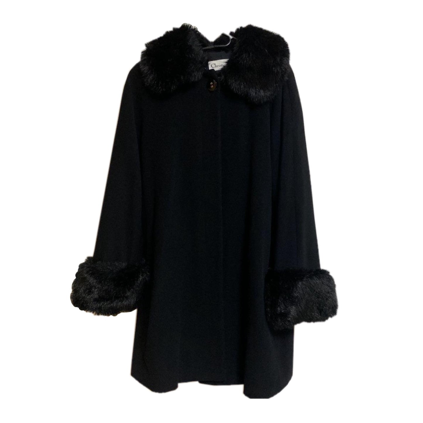 Christian Dior Fur Trim Wool Coat