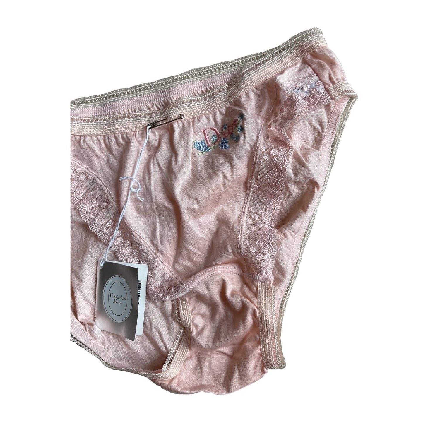 Christian Dior Cotton Lace Logo Embroidered Underwear