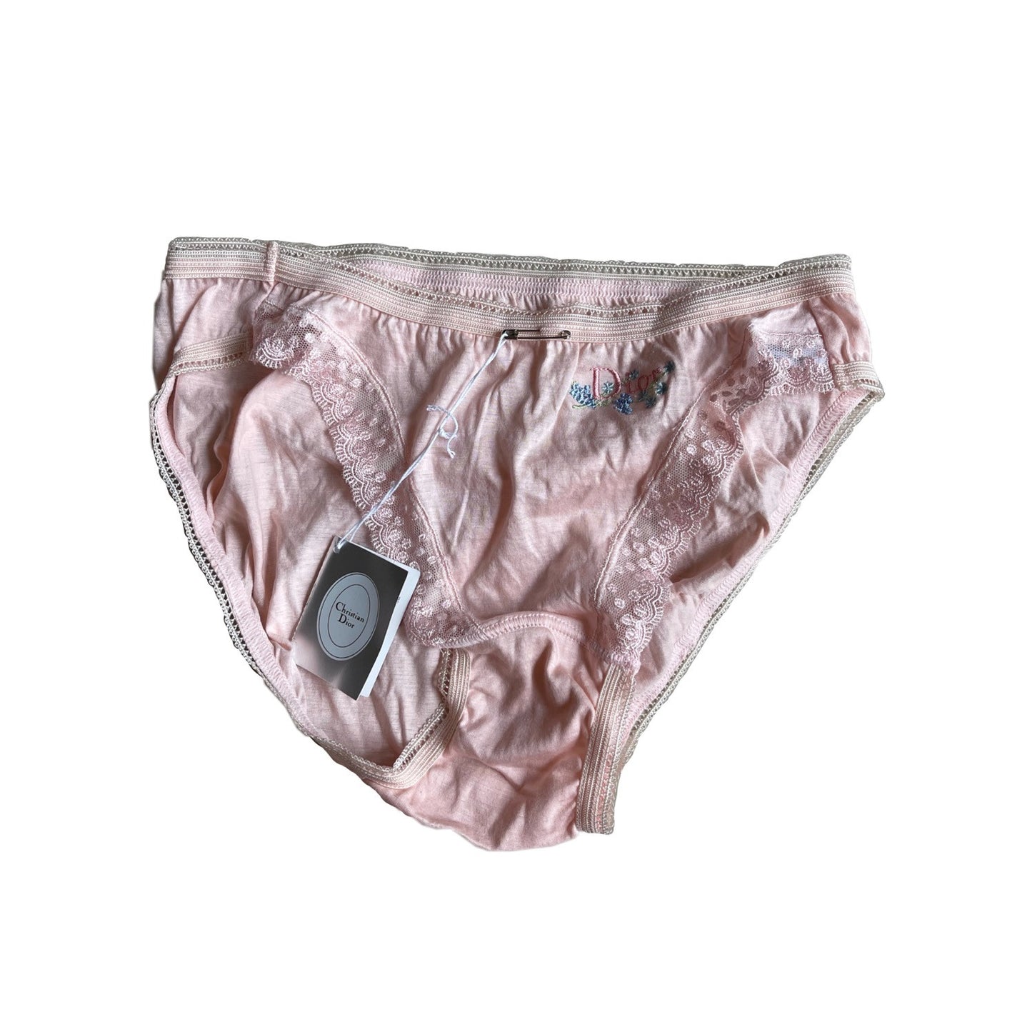 Christian Dior Cotton Lace Logo Embroidered Underwear