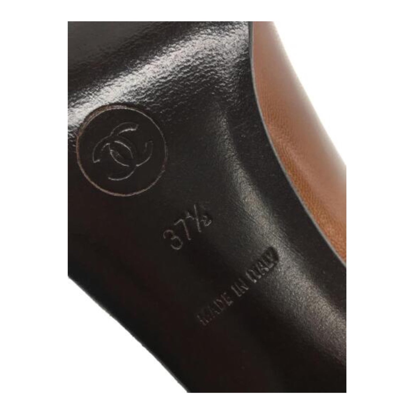 Chanel Point Toe Logo Heels