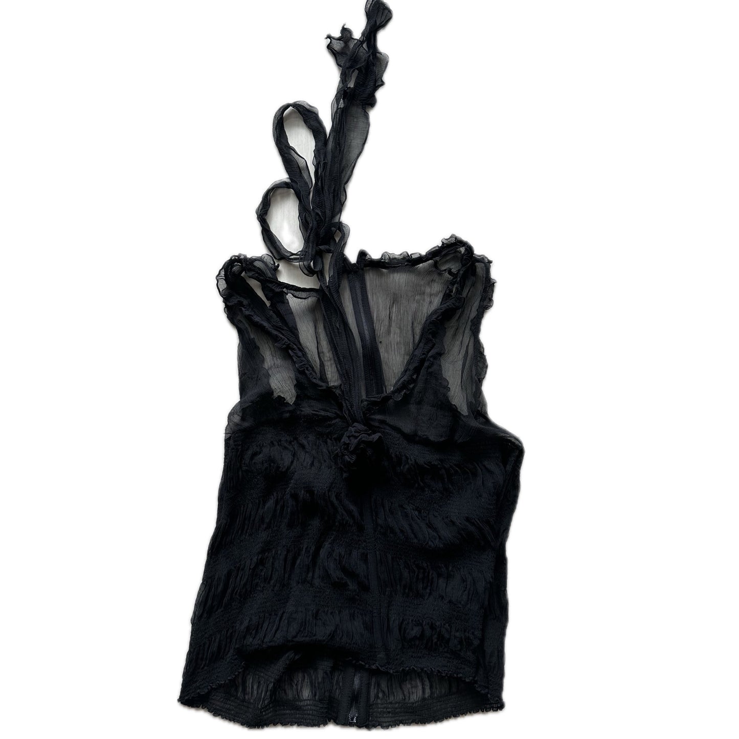 Dolce & Gabbana Silk Sheer Sless Corset Blouse w Wire & Rose Applique