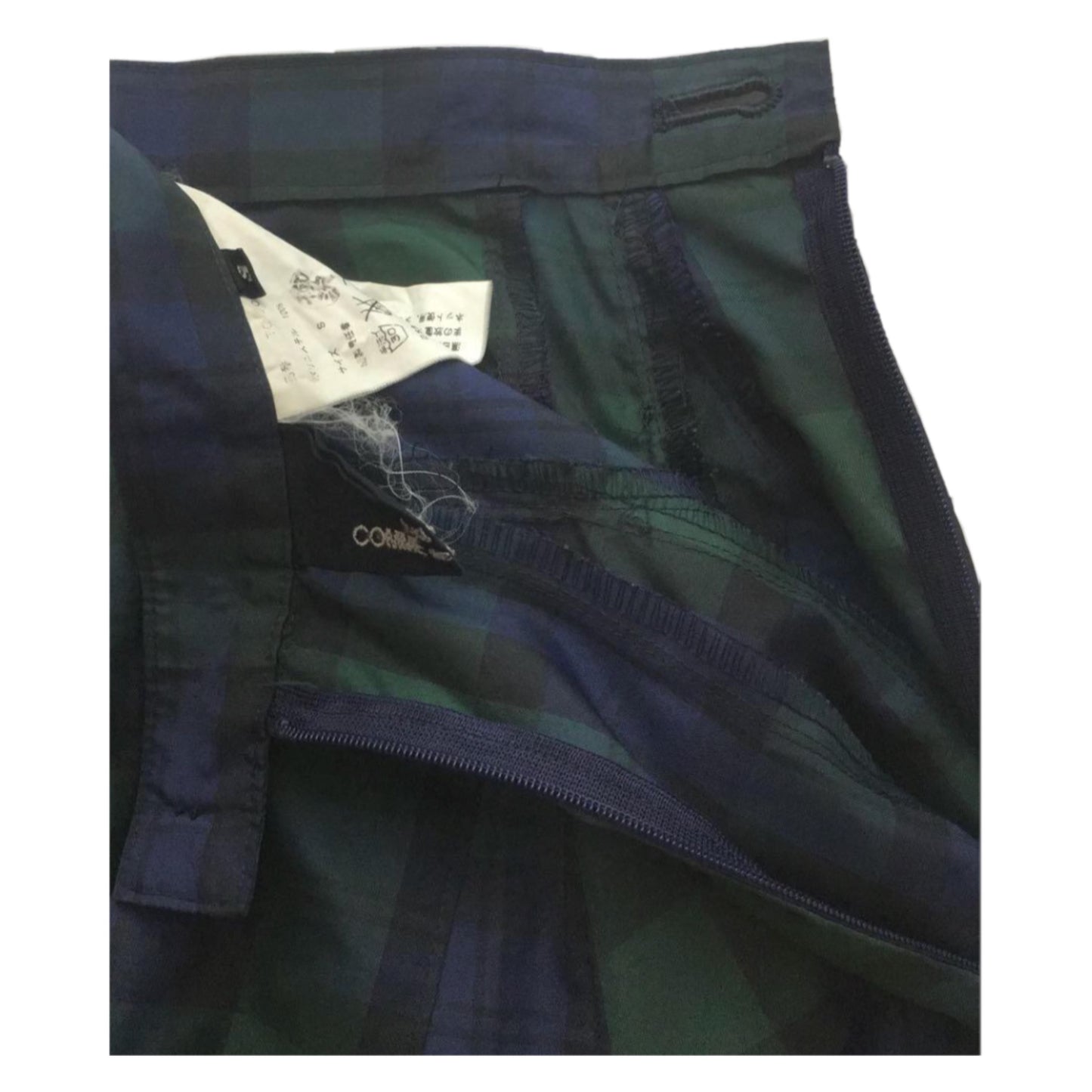 Tricot Comme Des Garcons Plaid Nylon Midi Pleat Skirt