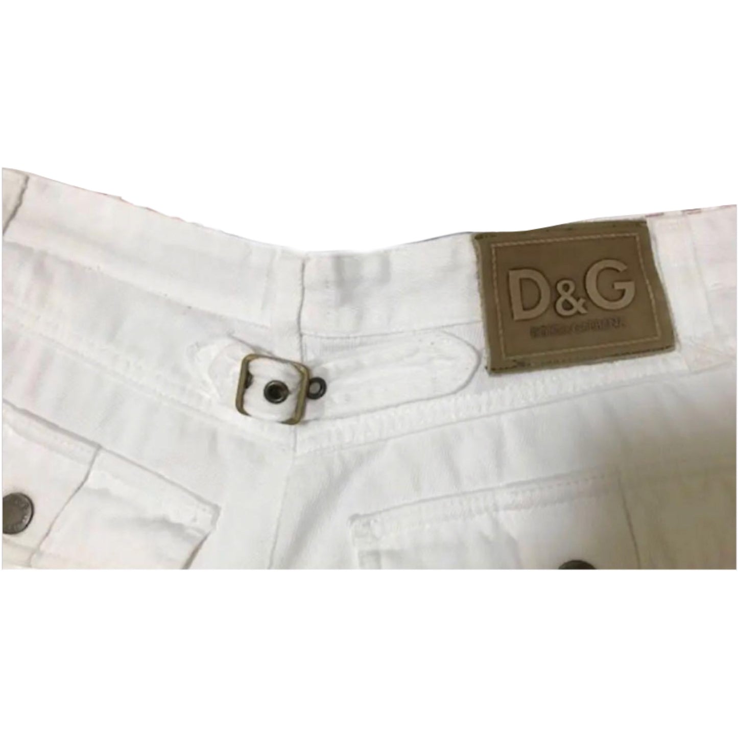 Dolce & Gabbana Cargo Utility Denim Wide Leg Pants