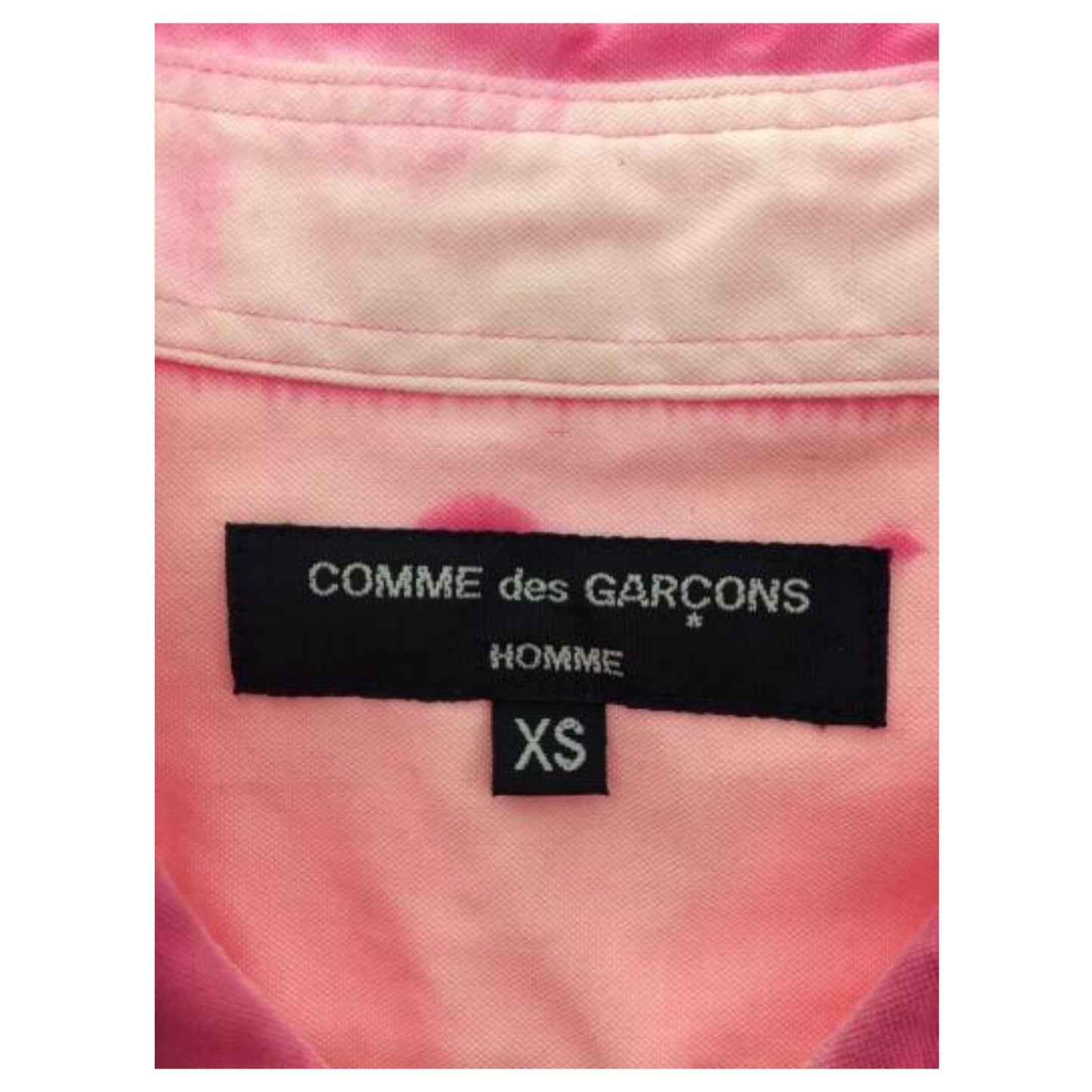Comme Des Garcons Hommes Tie Dye Hem SS Bowling Shirt