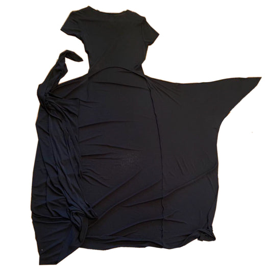 Kenzo Scoop Neck SS Back Cut Out Maxi Dress w Wrap Sarong Skirt