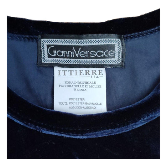 Versace Jeans Couture Velvet Logo Medusa LS Top