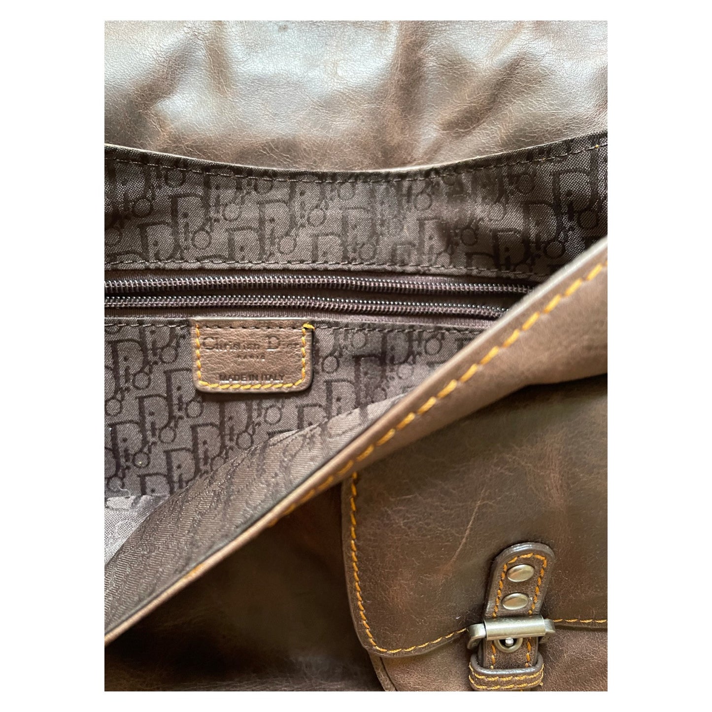Christian Dior Brown Saddle Gaucho Bag