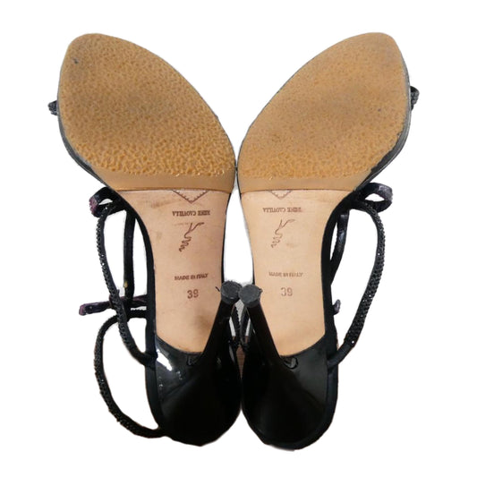 Rene Caovilla Rhinestone Bow Strappy Heels