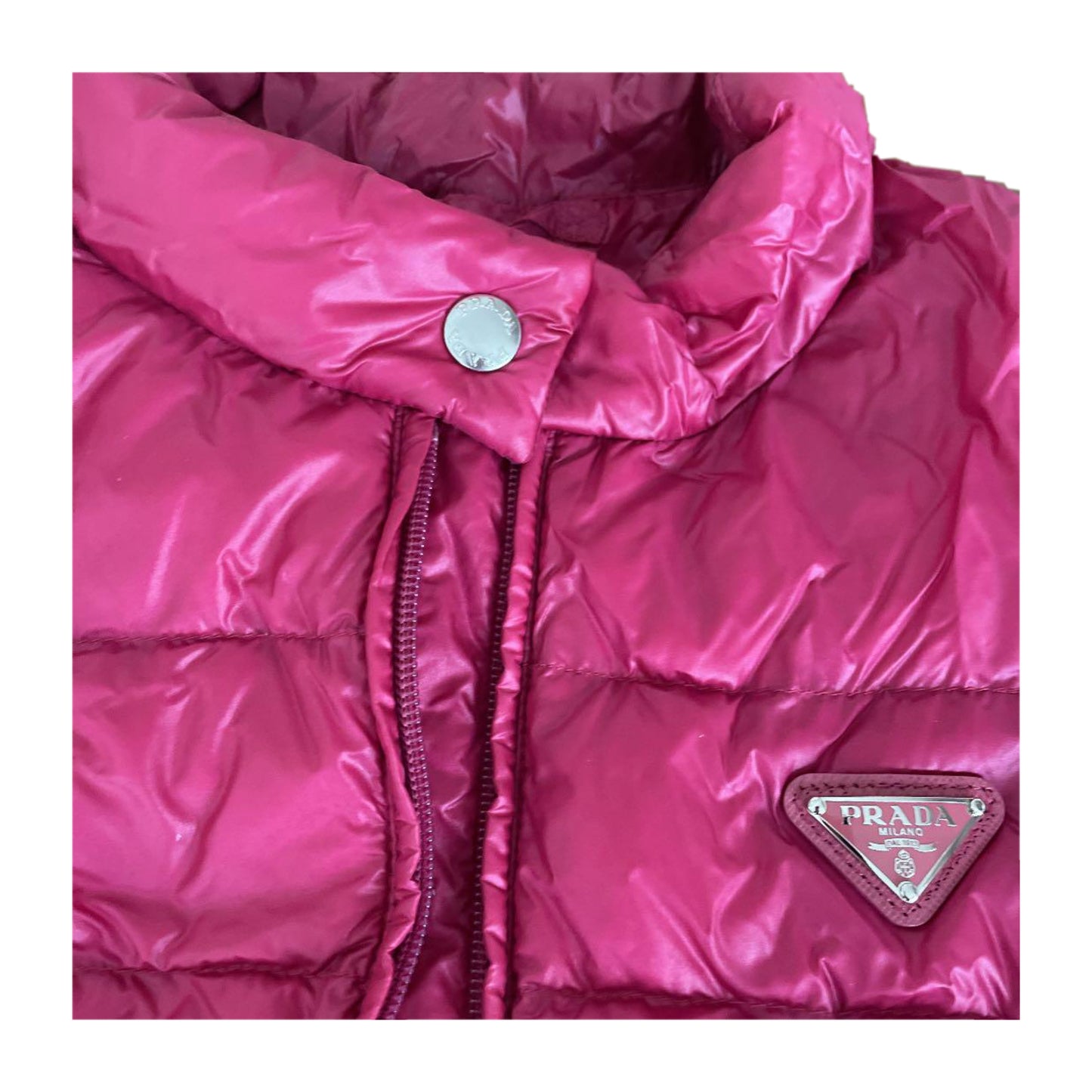 Prada Nylon Puffer Logo Down Vest