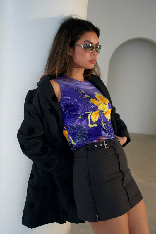 Gianni Versace Floral Abstract Graphic Print Tank Top