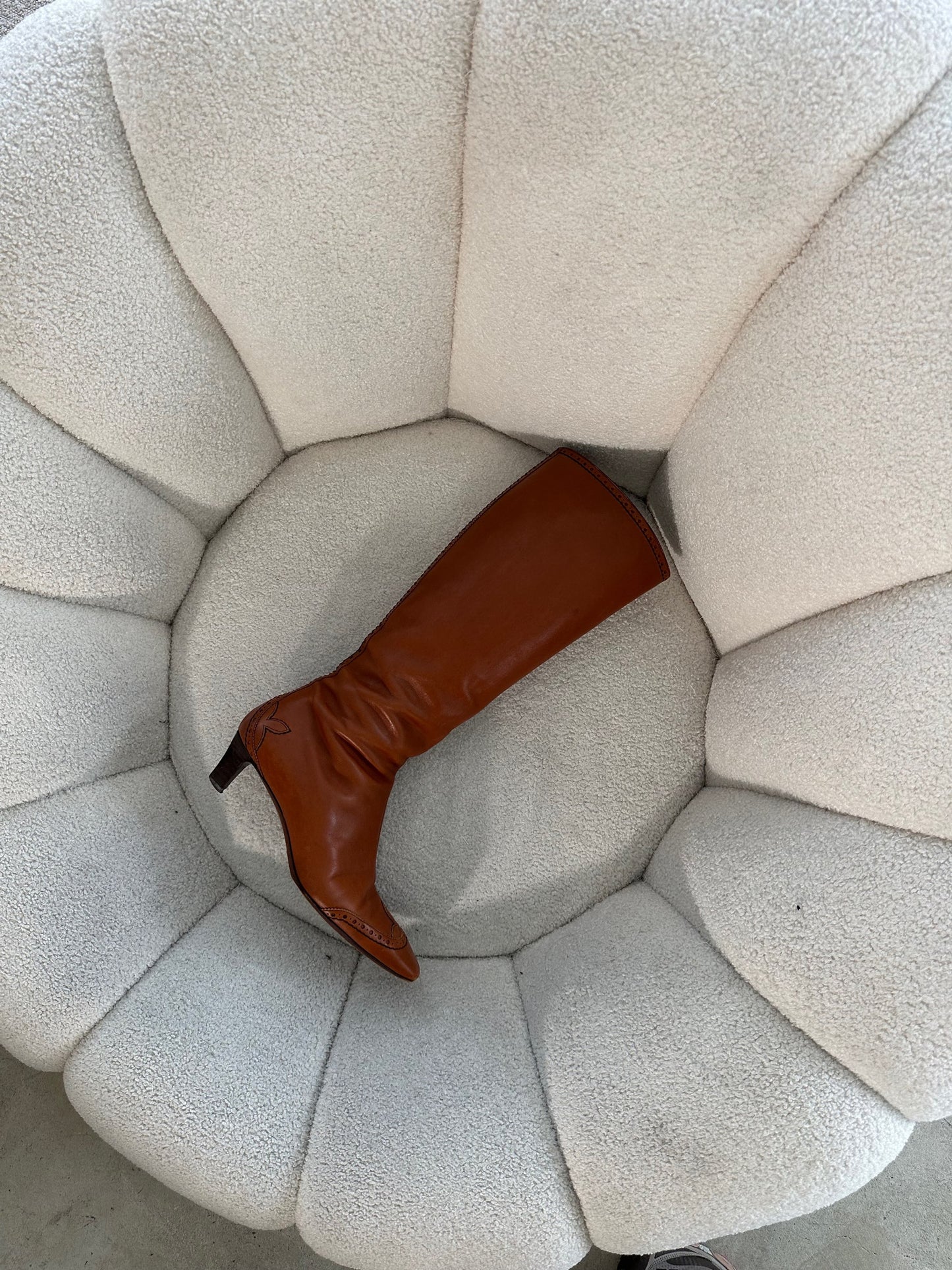 Louis Vuitton Knee High Leather Monogram Square Toebox Boots