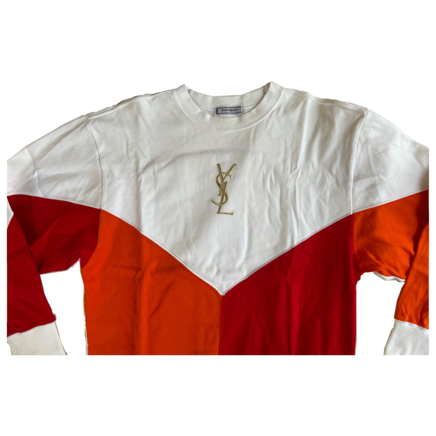 Yves Saint Laurent YSL Logo Color Block Pullover