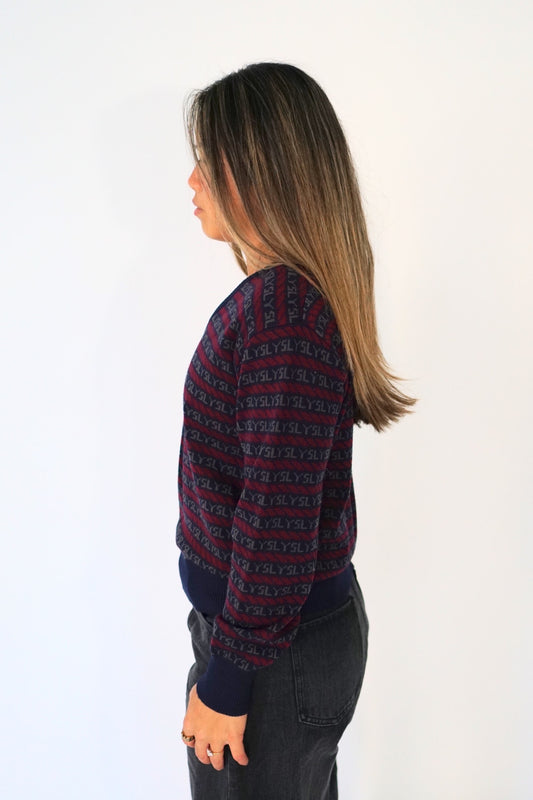 Yves Saint Laurent Logo V Neck Jumper