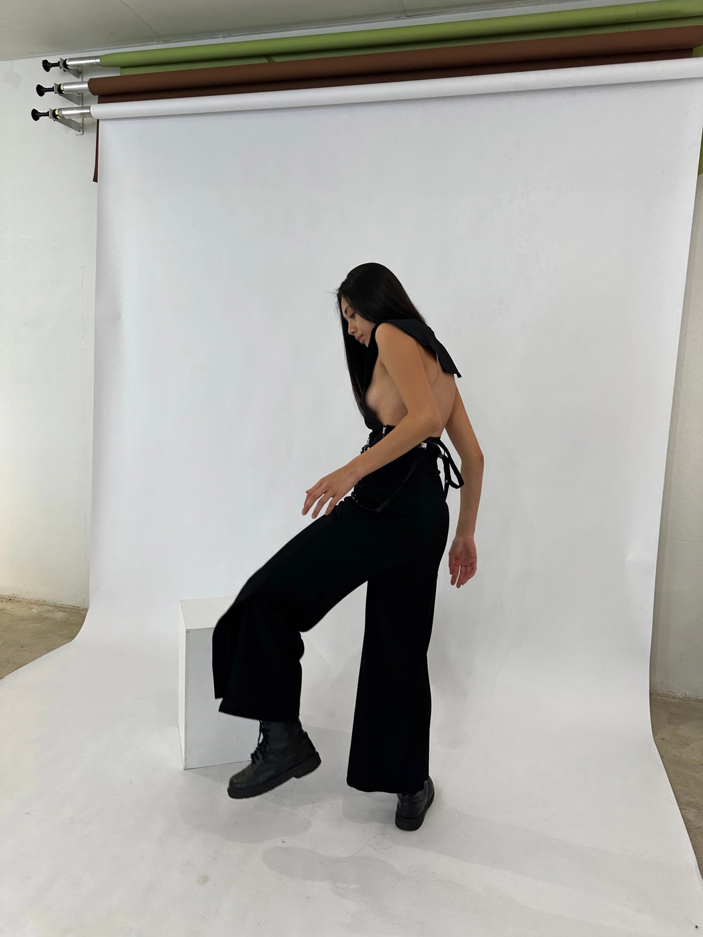 Toga Pulla High Waist Western Suspender Pants