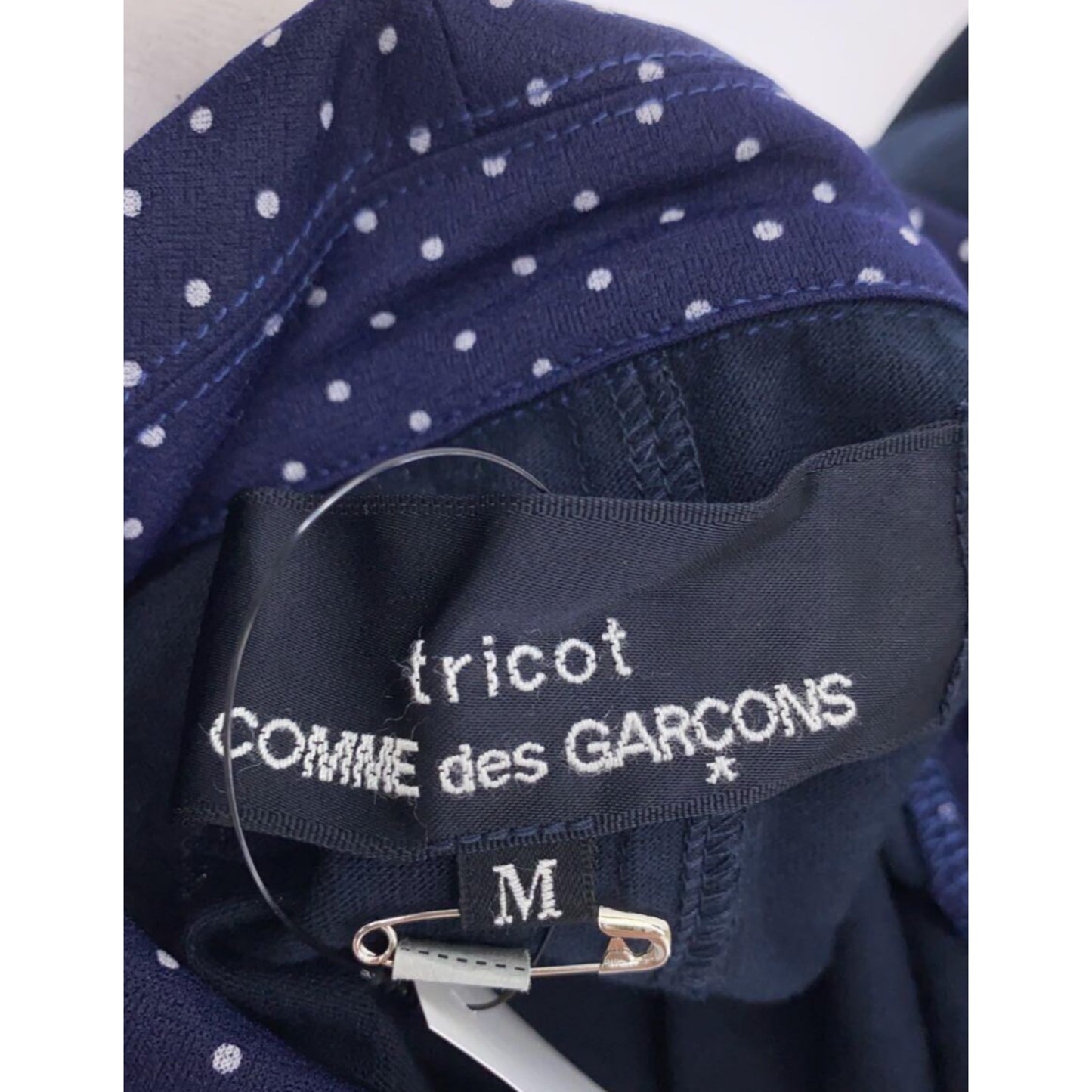 Tricot Comme Des Garcons Polka Dot Button Down Blouse w Bows