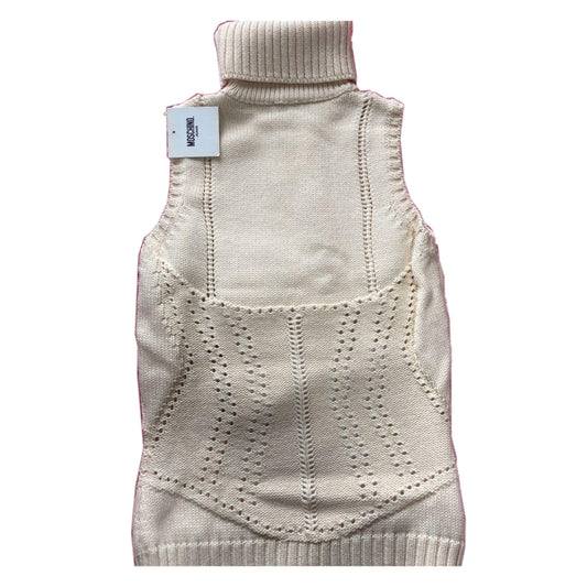 Moschino Jeans Turtleneck Sless Lace Up Knit Top