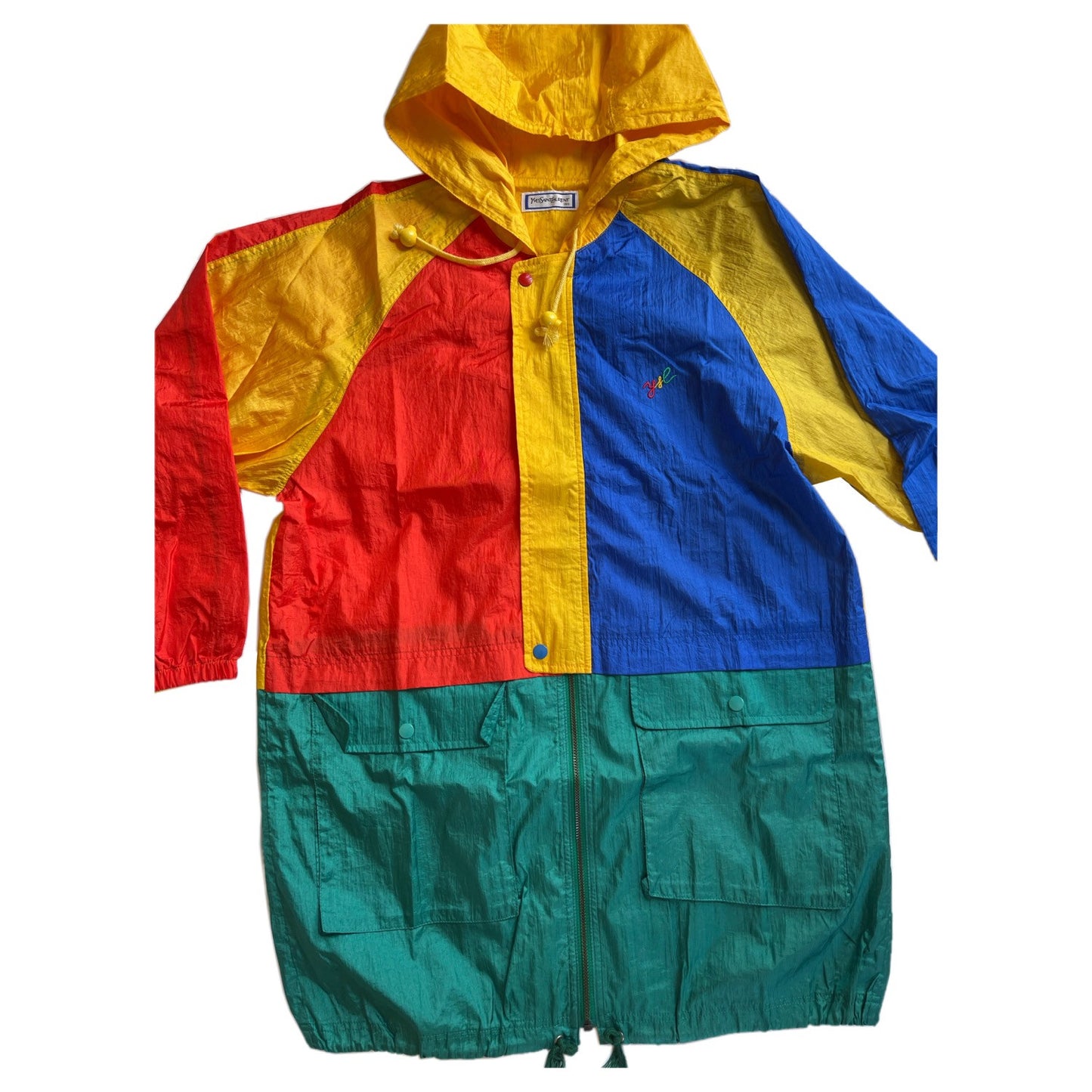 Yves Saint Laurent Color Block Logo Windbreaker