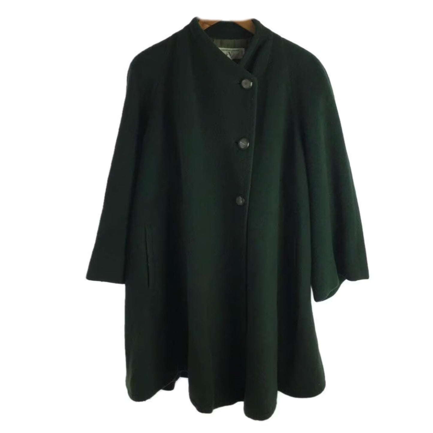 Valentino Flare LS Green A Line Bell Sleeve Coat