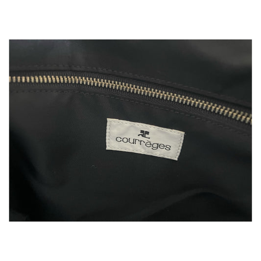 Courreges Suede Iridescent Circle Metal Handle Handbag