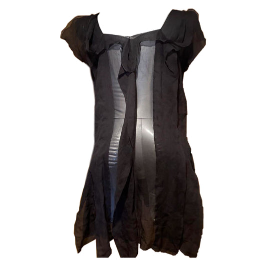 Moschino Vertical Ruffle Sheer Sless Dress