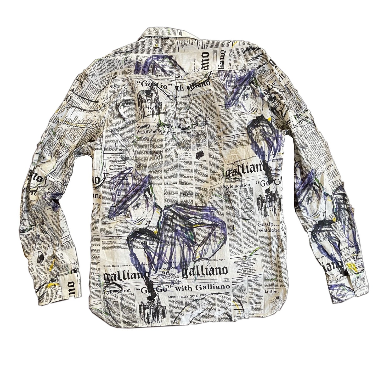 John Galliano Newspaper Graffiti Shirt