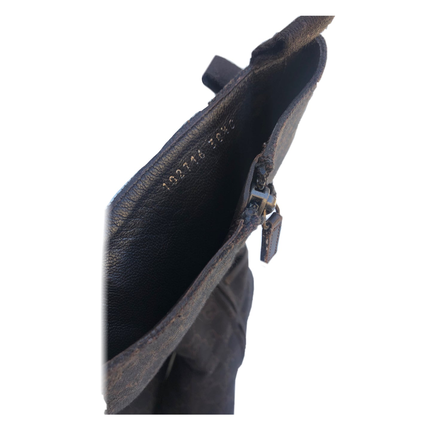 Gucci Black/Brown Monogram Kitten Heel Mid Calf Boot