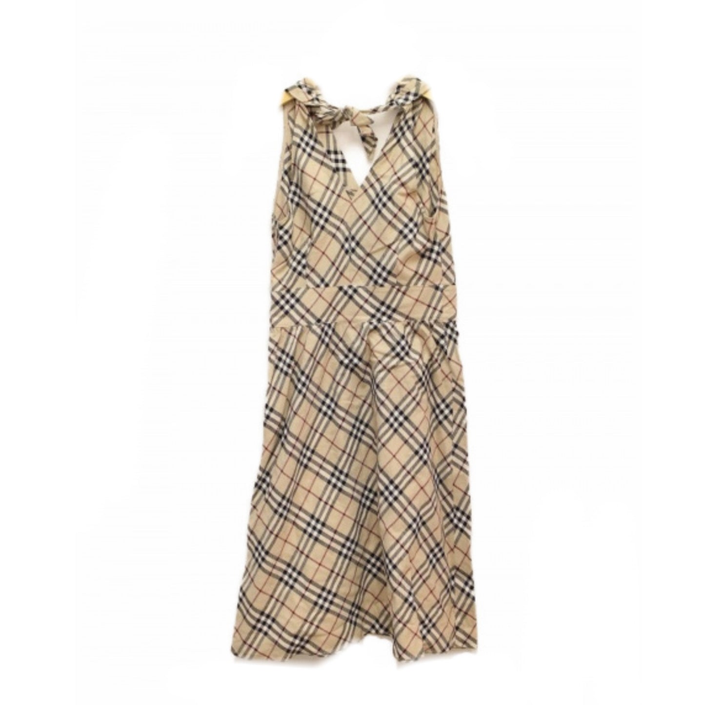Burberry Blue Label Beige/Black Nova Check Halterneck Babydoll Dress Dress