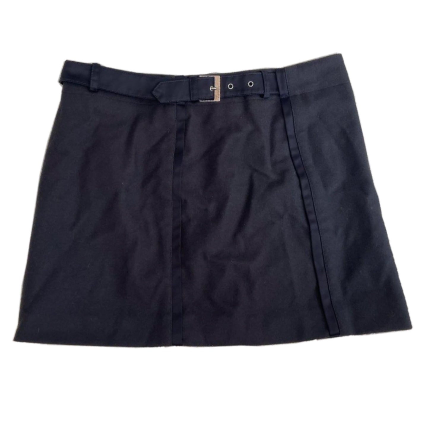 Sportmax Mini Buckle Virgin Wool Double Zipper Skirt