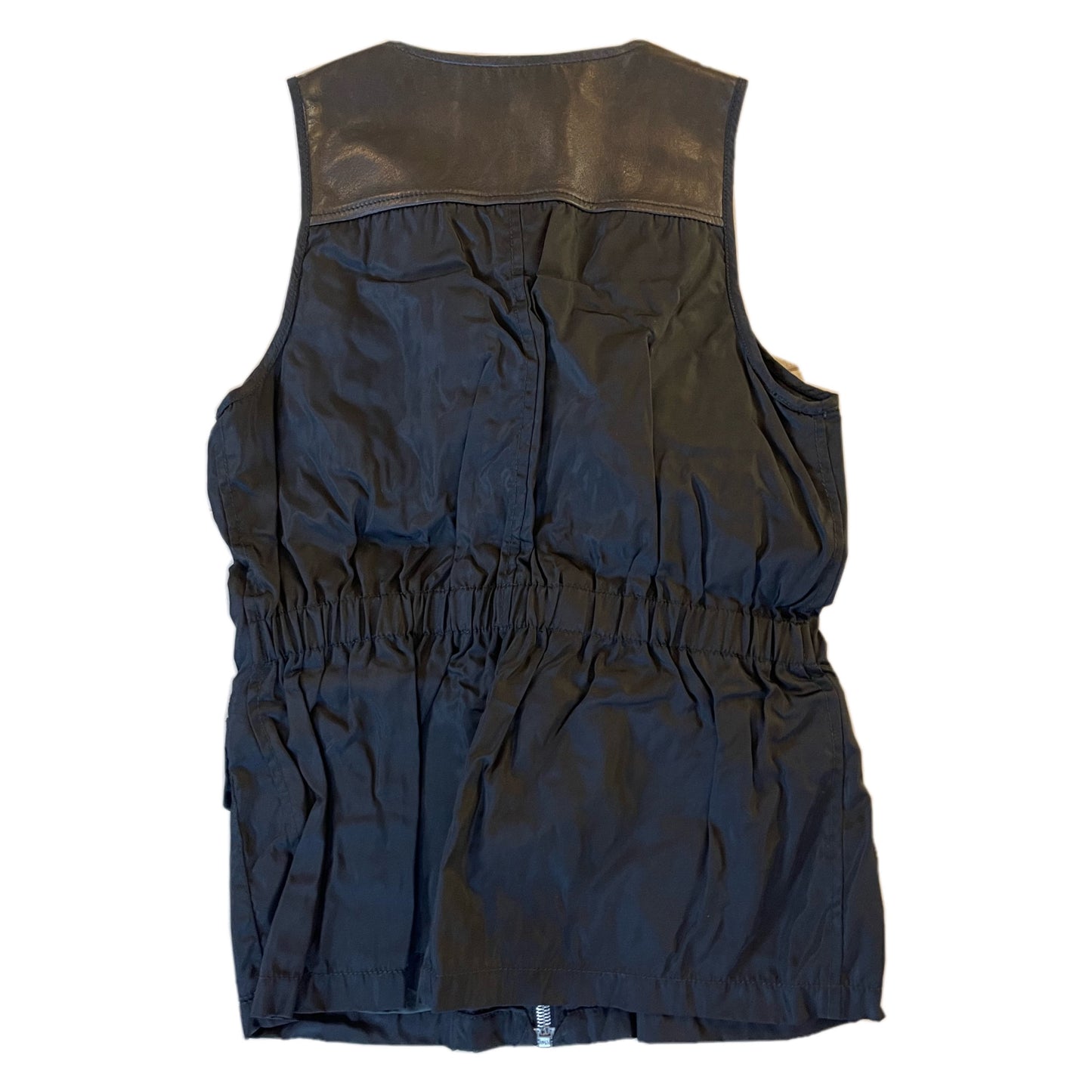 Prada Nylon Leather Zip Vest