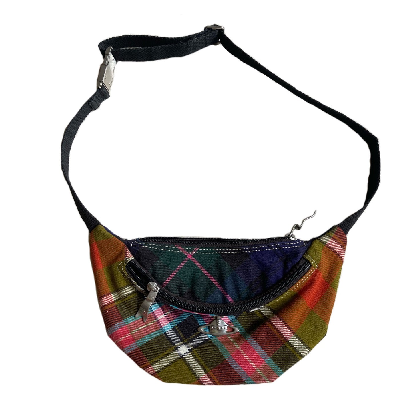Vivienne Westwood Multi Color Plaid Orbit Logo Waistbag