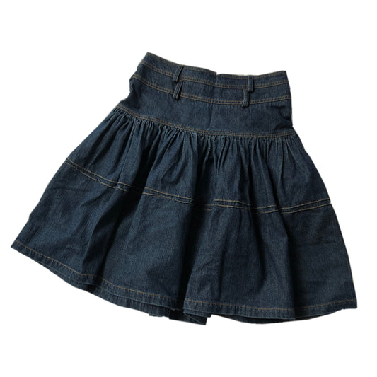 Christian Dior Denim High Waisted Tiered Skirt