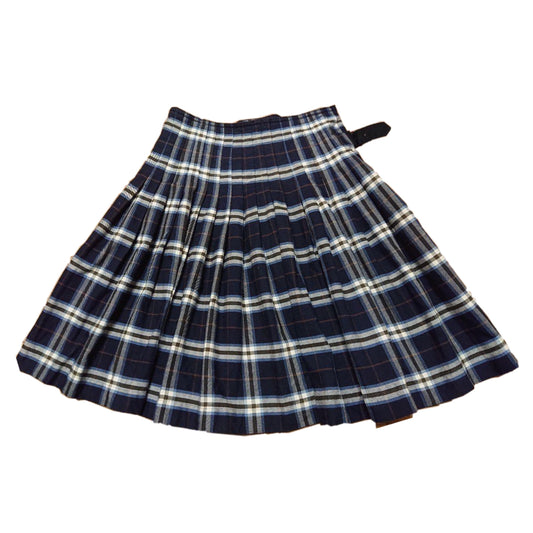 Vivienne Westwood Double Buckle Assymetrical Plaid Pleat Skirt