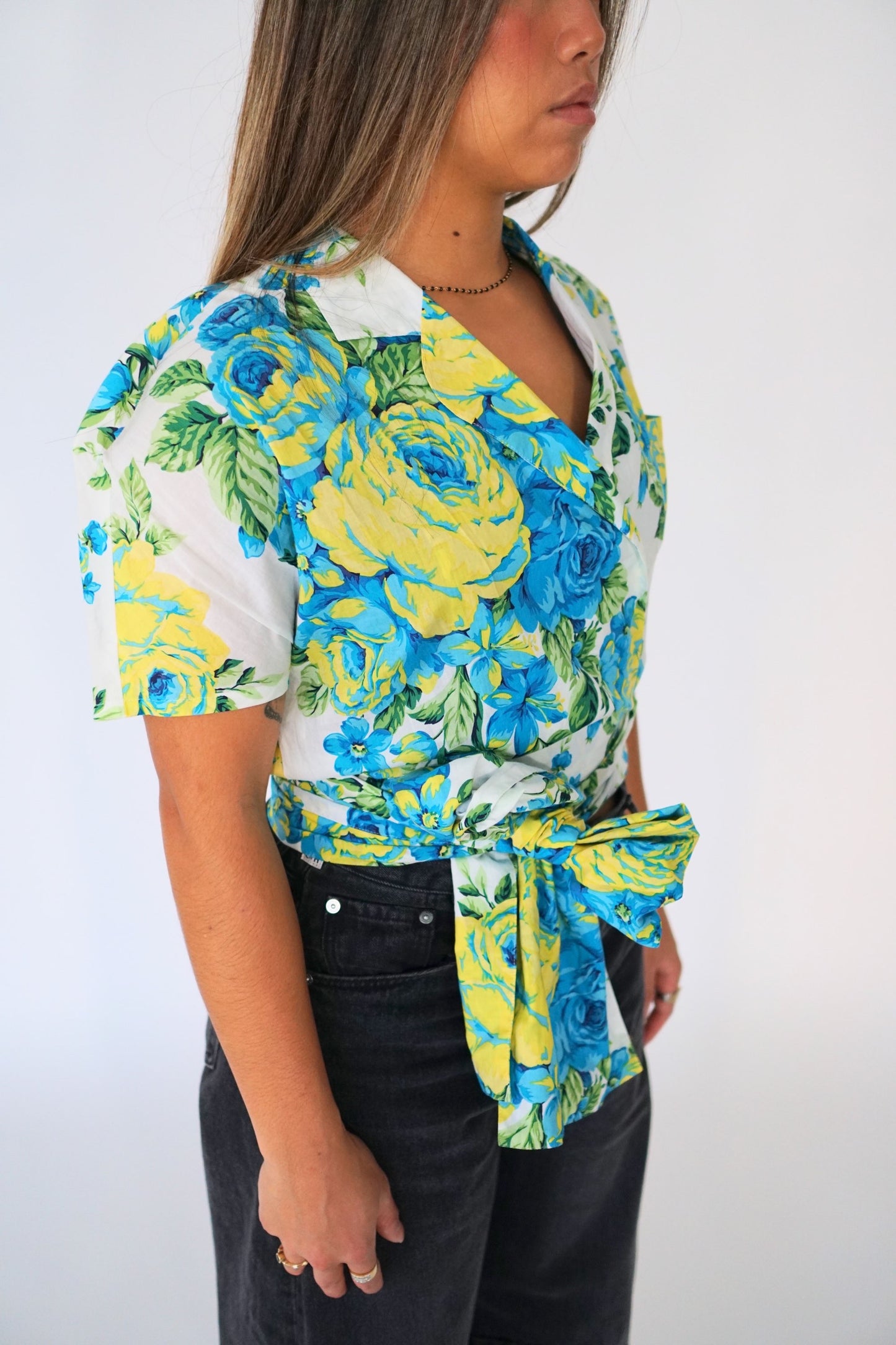 Christian Dior Sports Floral SS Wrap Blouse