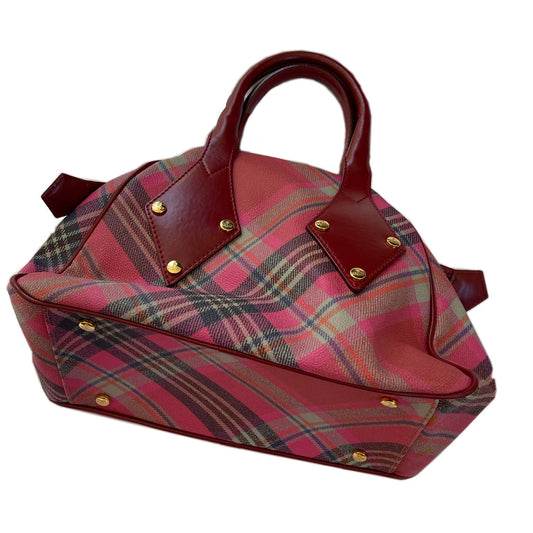Vivienne Westwood Checkered Plaid Purse W Gold Detailing