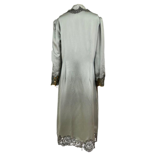 Moschino Boutique Lace Trim Button Down Asymmetrical Tunic Top