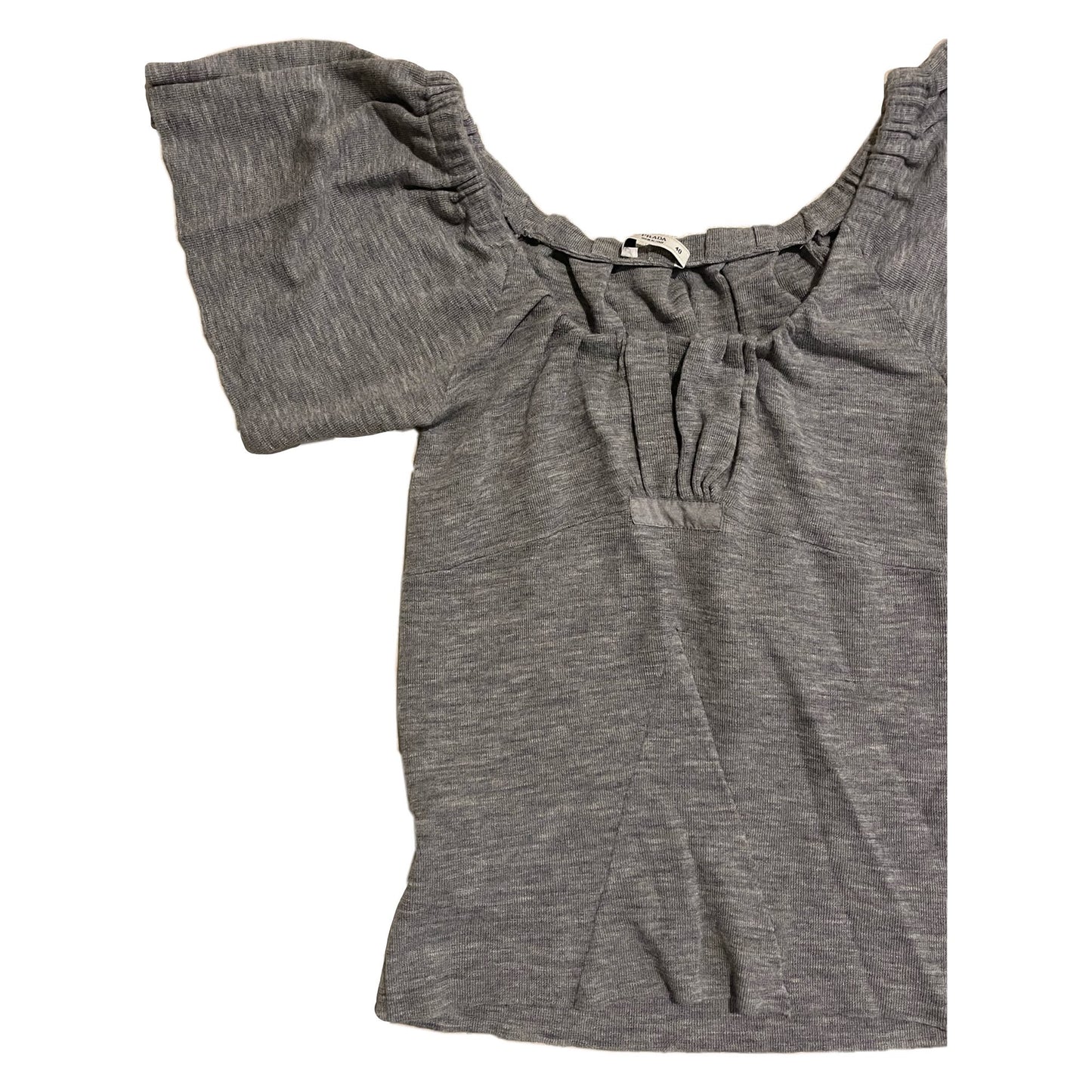 Prada Bell SS Sleeve Square Neck Knit