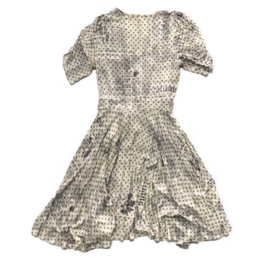 John Galliano Newspaper Print Ditsy Wrap SS Dress