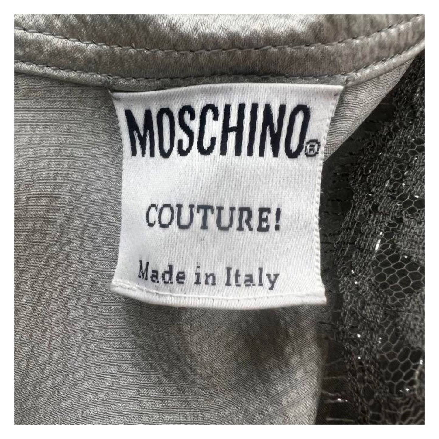 Moschino Boutique Lace Trim Button Down Asymmetrical Tunic Top