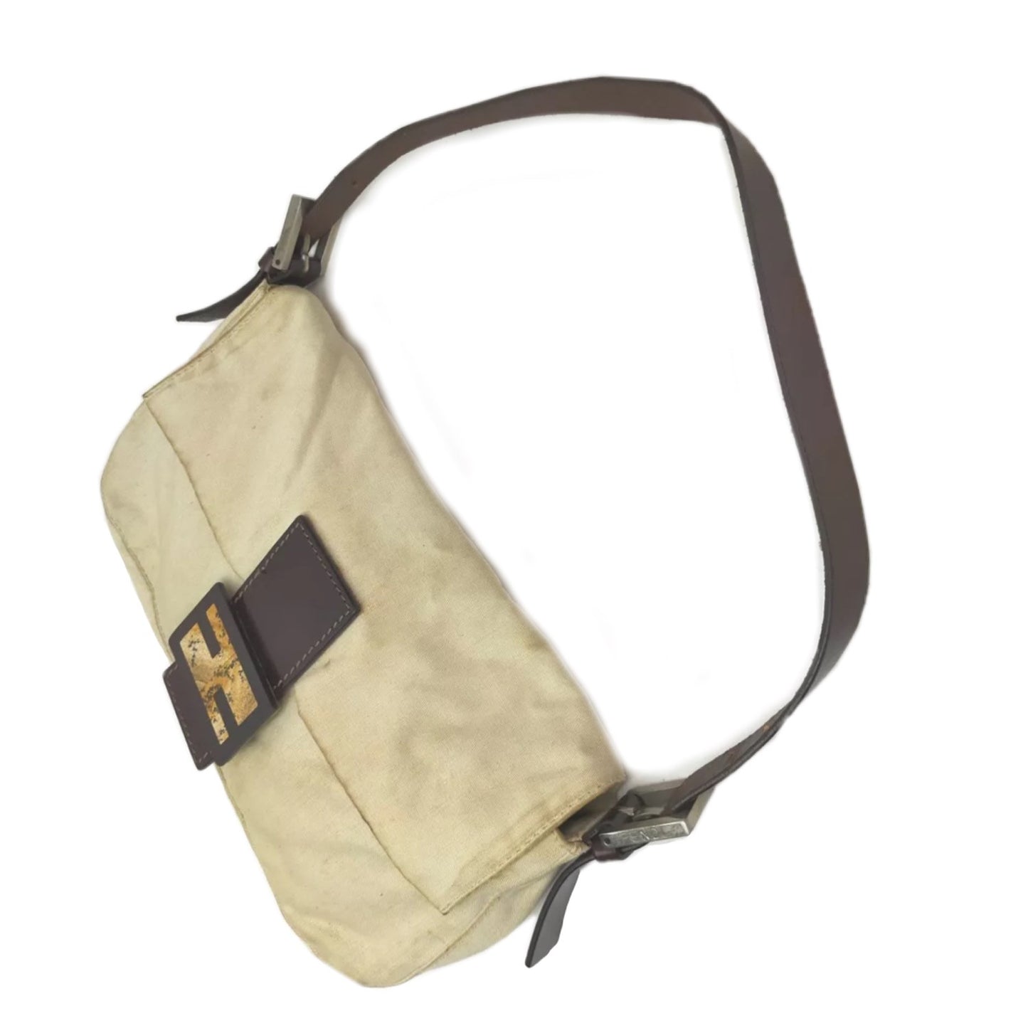 Fendi Cream/Beige Material Baguette Handbag