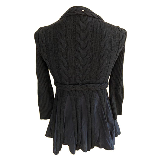 Sportmax Braided Knit LS V Neck Pleated Top