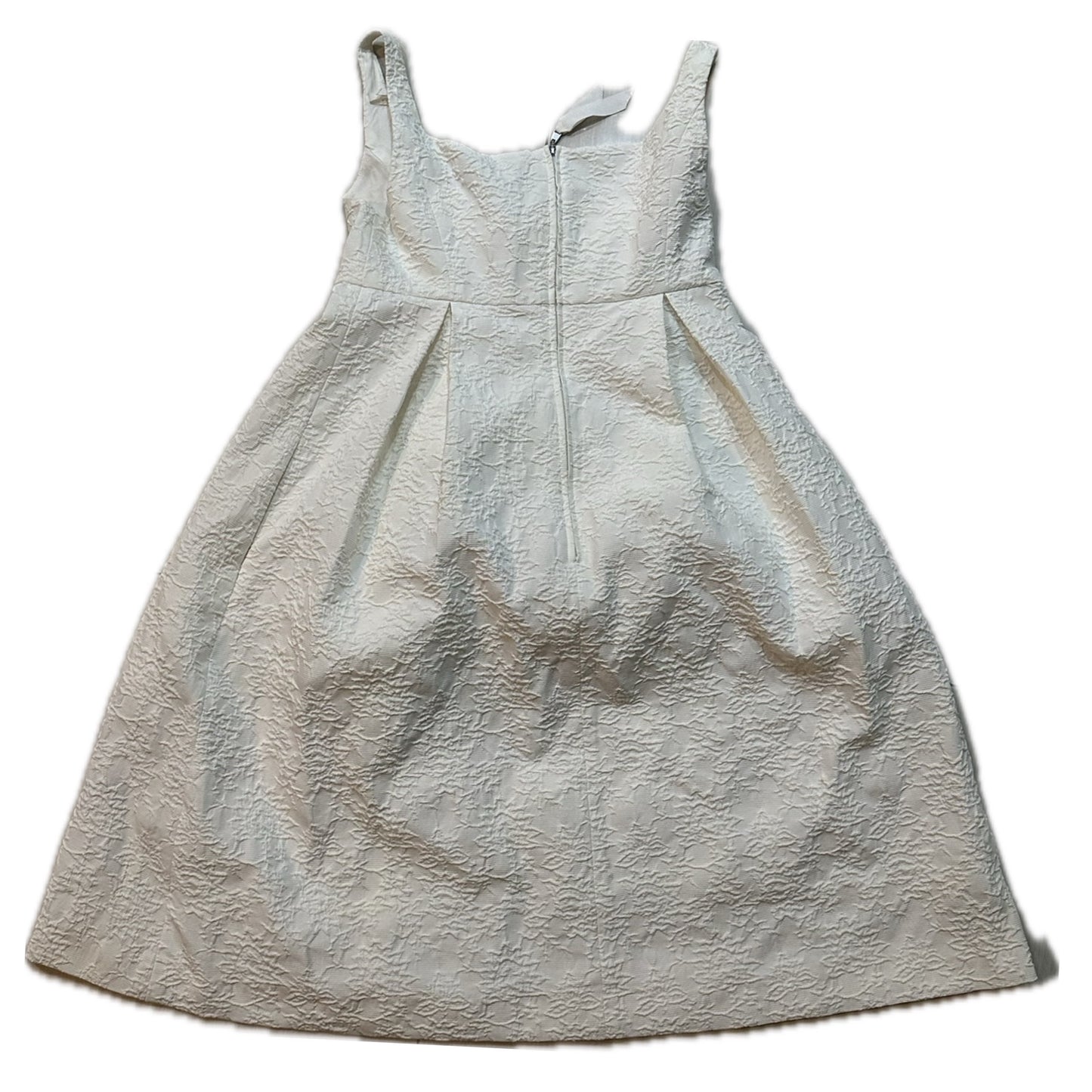 Foxey Square Neck Pattern White W Ribbon Applique Dress