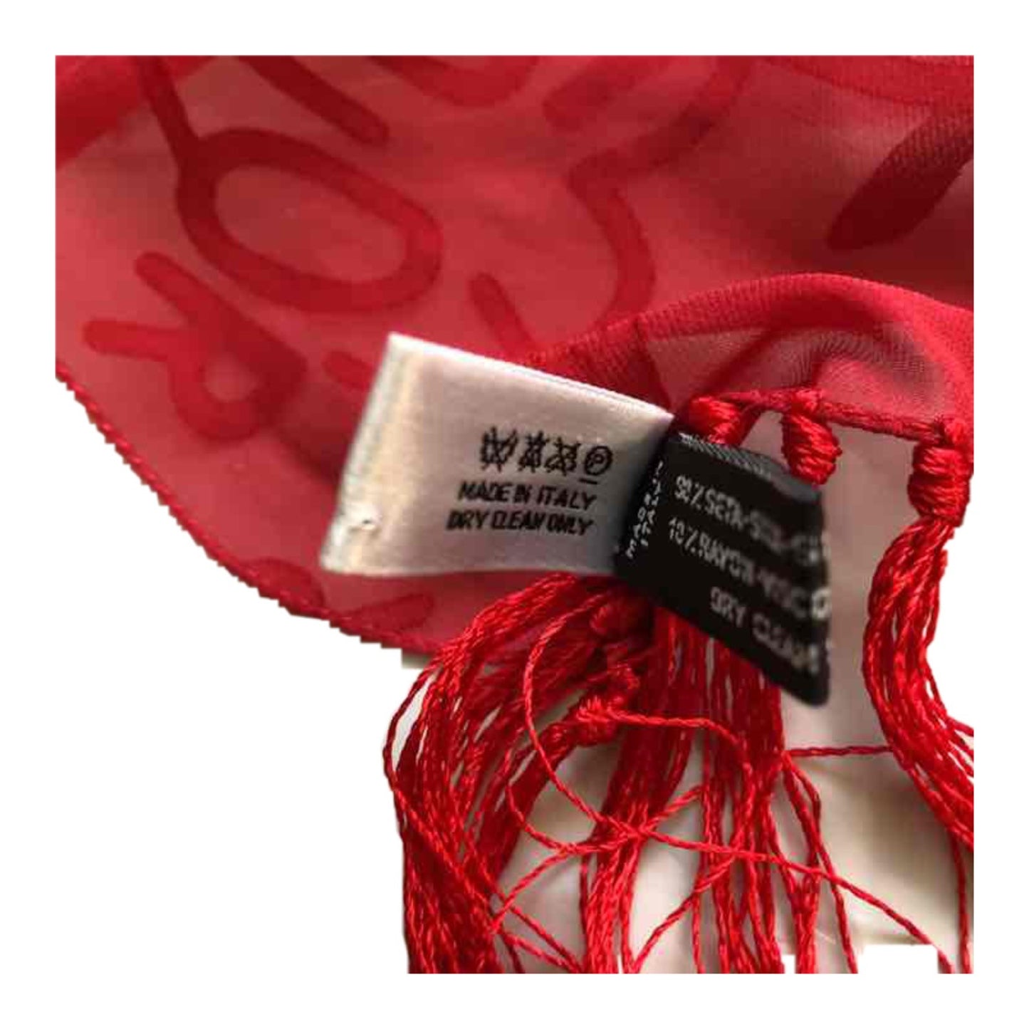 Christian Dior I Love Dior Fringe Shawl Scarf